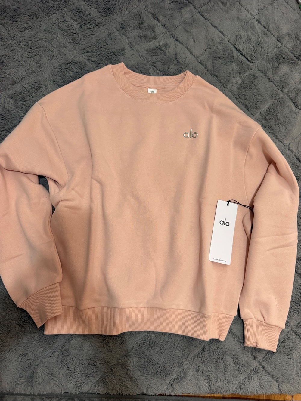 ALO Yoga Accolade Crewneck pullover pink quartz XS
